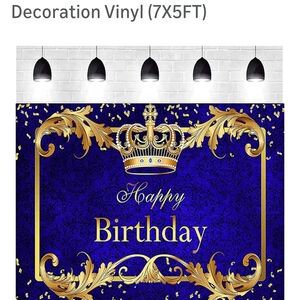 Royal Blue and Gold Birthday Backdrop